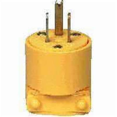 Eaton Wiring Devices Cooper Wiring 4867-BOX 15 Amp 125 Volt Yel Vinyl 3 Wire Plug 4981643